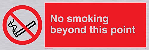 Viking Segni Ps4-L31-Sv Sign "No Smoking Beyond This Point Vinile, Argento, 100 Mm Altezza X 300 Mm Larghezza