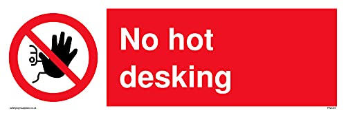 Confezione Da 5 – Cartello No Hot Desking – 300 X 100 Mm – L31