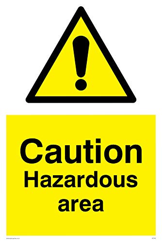 Viking Segni Wc492-A2P-V "Caution Hazardous Area" Sign, Vinile, 600 Mm Altezza X 400 Mm Larghezza