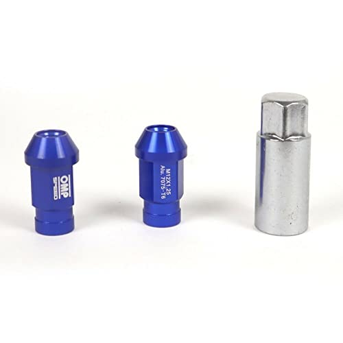 Set Tuercas Alluminio Omp 7075 Llave 19 L:40Mm M14X1.25 Azul