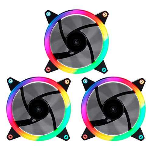Unykach Kit Ventilatore 12 Cm X 3 Candy 30 Argb Ring Led 120 Mm