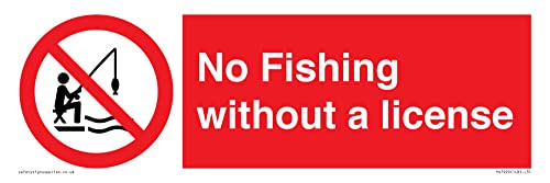 No Fishing Without A License Sign - 300X100Mm - L31