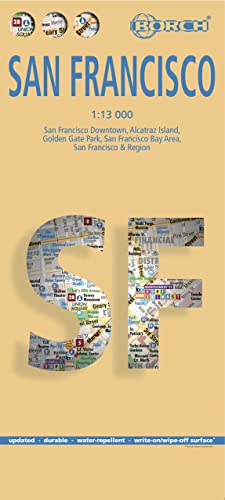 San Francisco. Mappa Borch 1:13 000: San Francisco Downtown, Alcatraz Island, Golden Gate Park, San Francisco Bay Area, San Francisco & Region