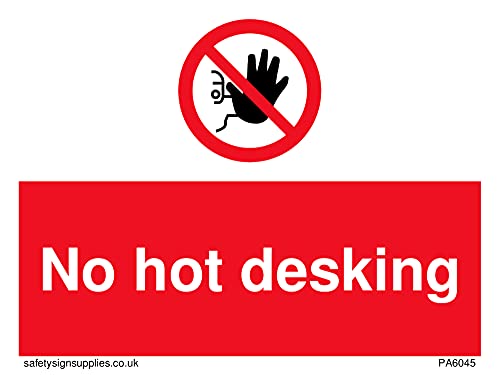 Confezione Da 5 – Cartello No Hot Desking – 100 X 75 Mm – A7L