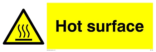 Confezione Da 5 – Cartello Hot Surface – 300 X 100 Mm – L31