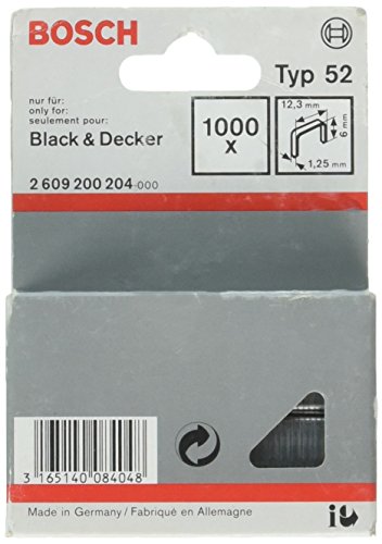 Bosch Professional 2609200204 - Grapa Tipo 52: 12,3X 1,25X6Mm: 1.000 Uds