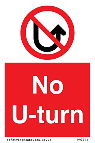 Cartello No U-Turn - 50X75Mm - A8P