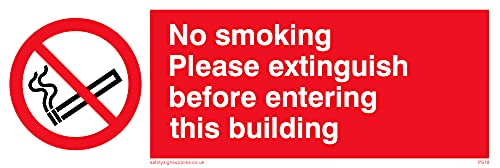 Confezione Da 5 – No Smoking Extinguish – 150 X 50 Mm – L15