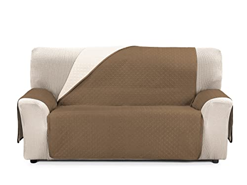 Cubre Sofa Bicolor Reversible Rubi 3 Plazas Beige/Chocolate