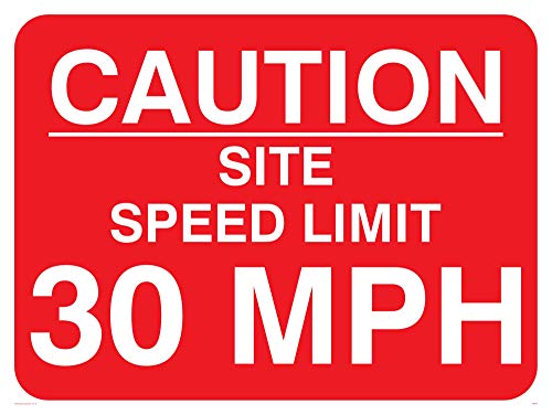 Viking Segni Pr561-A3L-Ac "Caution Sito Limite Di Velocità 30 Mph" Sign, Composito Di Alluminio, 300 Mm Altezza X 400 Mm Larghezza