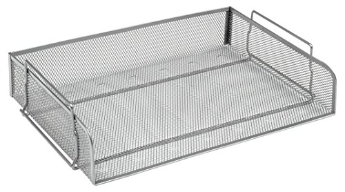 Osco Mesh Letter Tray Scratch-Resistant Stackable Side-Load Landscape Foolscap Silver Ref Lt-Ssl S, Argento