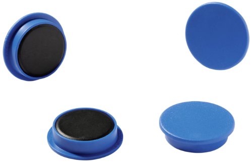 Durable 475106 - Magneti In Plastica Colorata, 15 Mm (Diametro), Forza Magnetica 75 P, Azzurro, Confezione Da 20 Pezzi