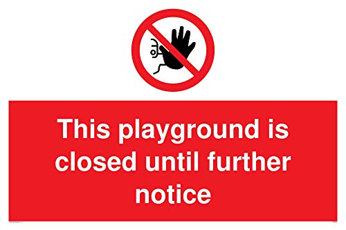 Adesivo Con Scritta In Lingua Inglese "This Playground Is Closed Until Further Notice Sign – Vinyl/Sticker