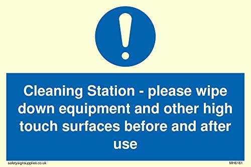 Stazione Di Pulizia Viking Signs – Si Prega Di Pulire Le Attrezzature E Altre Superfici Ad Alto Tocco Prima E Dopo L'Uso.