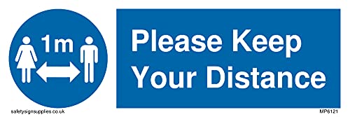 Simbolo Social Distance 1 M Con Please Keep Your Distance Sign - 150 X 50 Mm - L15