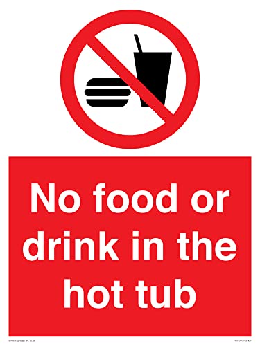 Cartello No Food Or Drink In The Hot Tub - 300X400Mm - A3P