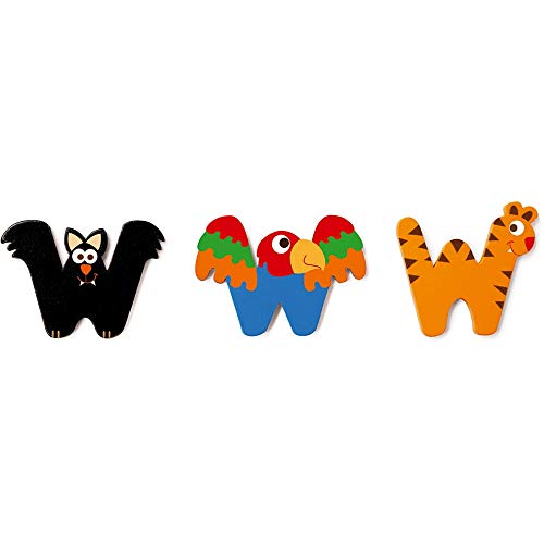 Scratch Tutti I Demásmobiliario, Decorazione E Stoccaggio Per Niñosscratchscratch Deco: Wooden Letter 'W', 3 Asstd, Styles, 3 Glue Dots Incluso, On Ca