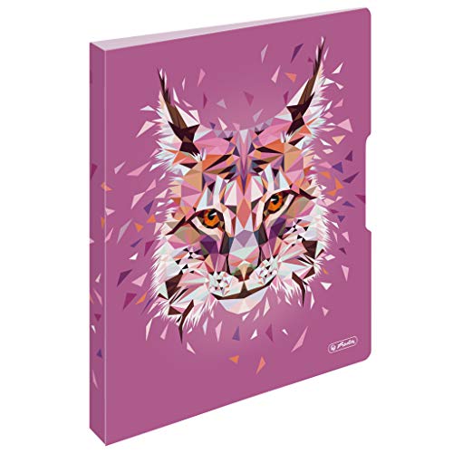 Herlitz 50027330 - Raccoglitore Ad Anelli, Formato A4, 2 Anelli, 16 Mm, Motivo: Wild Animals Lince