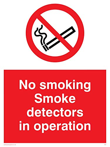 Viking Segni Ps7-A3P-3 M "No Smoking Rilevatori Di Fumo In Funzionamento" Sign, 3 Mm, Plastica Rigida, 400 Mm Altezza X 300 Mm Larghezza