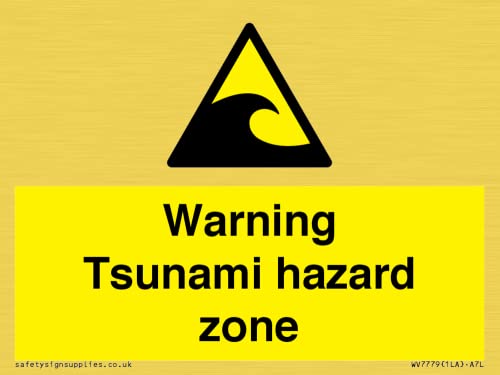 Segnale Di Avvertimento Tsunami Hazard Zone – 100 X 75 Mm – A7L