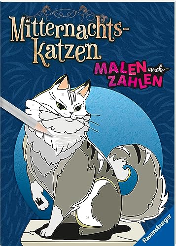 Ravensburger Malen Nach Zahlen Mitternachtskatzen - 24 Motive - 24 Farben - Malbuch Mit Nummerierten Ausmalfeldern Für Fortgeschrittene Fans