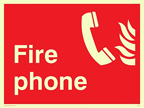 Viking Segni Fv363-A5L-Pv "Fire Phone Fire Safety Sign, Photoluminescent Vinile Adesivo, 200 Mm Altezza X 150 Mm Larghezza