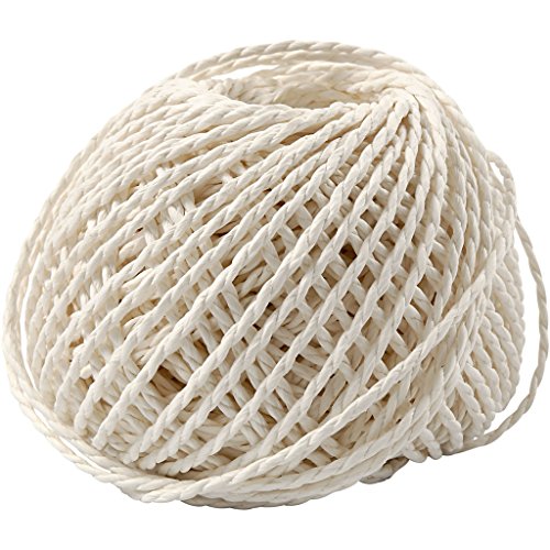 Filato Di Carta, Spessore 2,5-3 Mm, Bianco, 150 G
