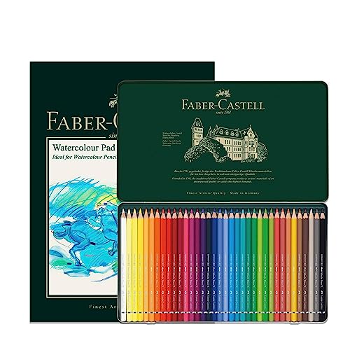 Faber-Castell Albrecht Dürer - Blocco Per Acquerelli Formato A4 E Scatola Di 36 Matite Acquerellabili Albrecht Dürer, Set Artistico Per Libri Da Color