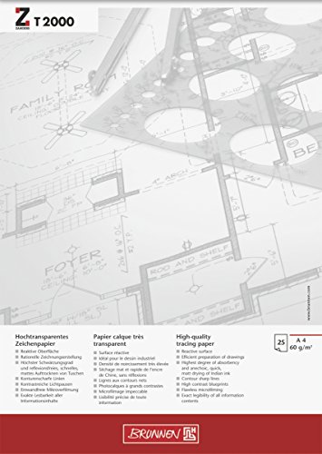 Brunnen - Blocco Da Schizzo/Disegno, Formato A4, 210 X 297 Mm, 60 G/Mq, 25 Fogli