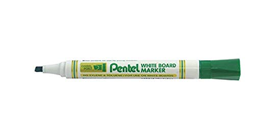 Pentel Mw86 Marcatore Per Lavagne Bianche Punta Scalpello, 12 Pezzi, Verde