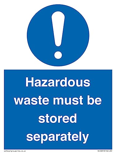 Cartello Con Scritta "Hazardous Waste Must Be Stored Separately Sign – 150 X 200 Mm – A5P