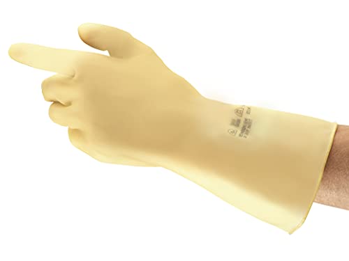 Ansell Alphatec 87-137 Guanti Di Protezione Chimica In Lattice, Formulazione Sensibile Resistente, Eccellente Flessibilità E Comfort, Taglia S/M (12 P