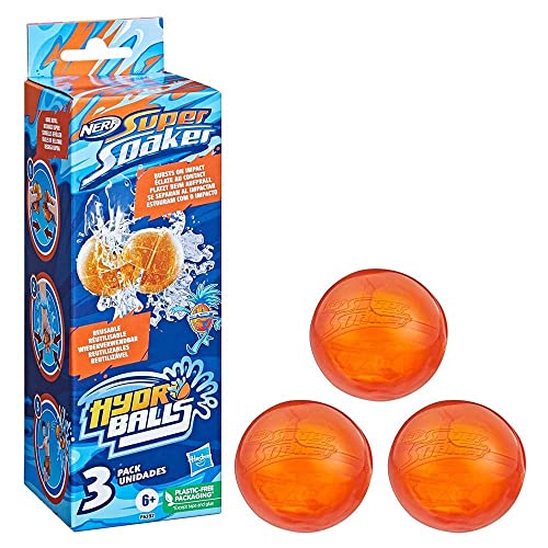 Nerf Super Soaker Hydro Balls, Confezione Da 3 Palline D'Acqua Riutilizzabili