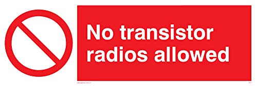 Viking Segni Pv51-L15-V "No Transistor Radio Allowed" Sign, In Vinile, 50 Mm Altezza X 150 Mm Larghezza