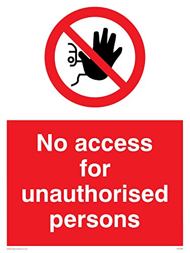 Viking Signs Pa5686-A5P-V Cartello "No Access For Unauthorised Persons", Vinile, 200 Mm H X 150 Mm W