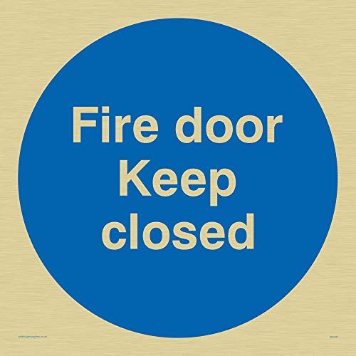 Viking Signs Ma231-S40-Gv Cartello "Fire Door Keep Closed", Vinile Dorato, 400 Mm Altezza X 400 Mm Larghezza