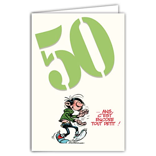 Gaston Lagaffe Glct-6056 Scheda Di Compleanno 50 Anni