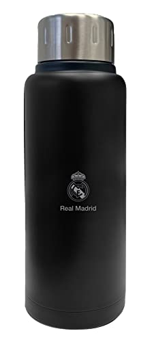 Safta Real Madrid, Bottiglia Di Acqua, In Acciaio Inox, Doppio Isolamento, 6 Ore Di Bevanda Calda E 12 Ore Di Bevanda Fredda, 500 Ml, Colore Nero, Ner