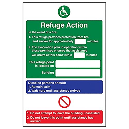 Vsafety 12017Au-R'Refuge Action/Refuge Point Located On' Sign, 200 Mm X 300 Mm (Confezione Da 3)