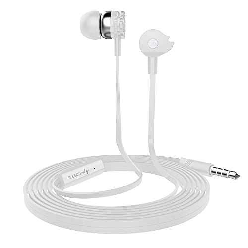 Techly 361650 Auricolari Stereo In-Ear Con Microfono Bianchi Bianco
