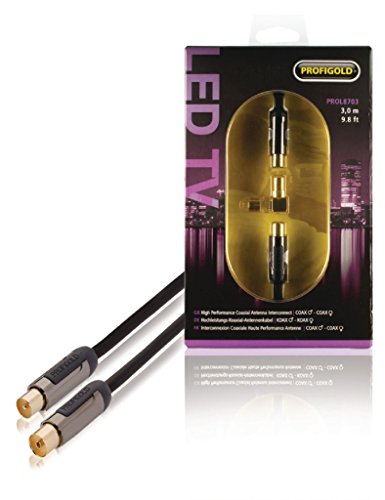 Profigold Prol8703 - Cavo Antenna Coassiale M/F, Contatti Dorati, 3.0Mt