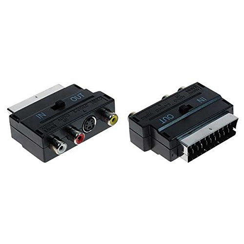 Life Electronics 38,002919E - Adattatore Per Cavo Video Per Video-Adattatori Cavo Scart 21 Pin () 3 X Rca + S-Video Maschio Femmina Nero 2 X Rca