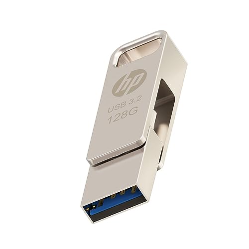 Hp 128Gb X206C Unità Flash Otg 3.2 Tipo-C/Tipo-A In Metallo
