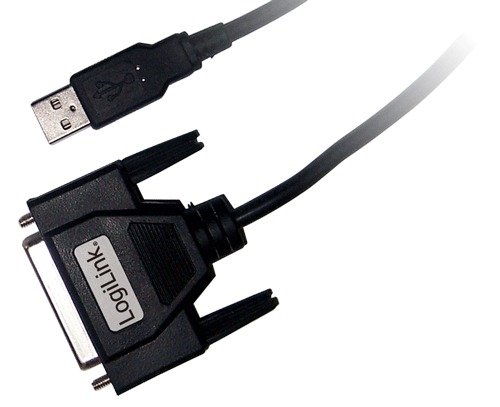 Logilink Usb/D-Sub 25 Adapter Cable, 1.8M 1,8 M D-Sub (Db-25) Nero