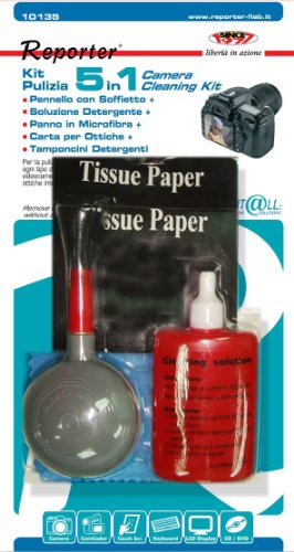 Reporter 10135 Lcd/Tft/Plasma Panni Umidi/Asciutti E Liquido Per La Pulizia Dell'Apparecchiatura Kit Per La Pulizia