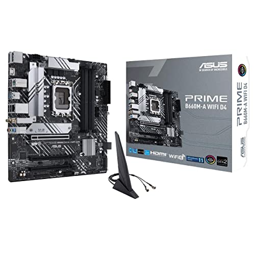 Asus Prime B660M-A Wifi D4 Lga 1700 (Intel 12A Generazione) Matx Scheda Madre (Pcie 4.0, Intel Wi-Fi 6, Slot Ddr4, 2Xm.2, 1 Gb Lan, Dp, 2 X Hdmi, Usb