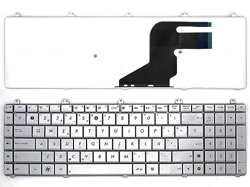 Portatilmovil® - Tastiera Per Portatile Asus N55 N57 N55S N55Sf N55Sl N75 N75Sf N75Sl N75S N75Y Argento