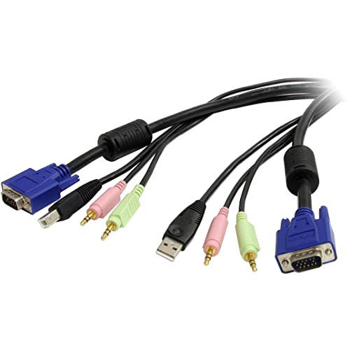 Startech.Com Cavo Switch Kvm Vga Usb 4 In 1 Da 1,8 M Con Audio E Microfono (Usbvga4N1A6)