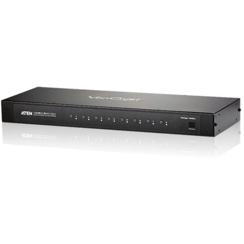 Aten Vs0801A Switch Vga Audio-Video Con 8 Porte, Commutazione Automatica, Nero