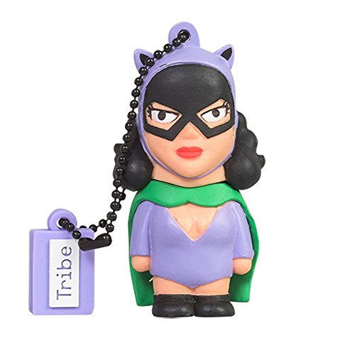 Tribe - Chiavetta Usb 8 Gb Cat Woman - Memoria Flash Drive 2.0, Personaggio Originale Dc Comics, Pennetta Usb Compatibile Con Windows, Linux E Mac